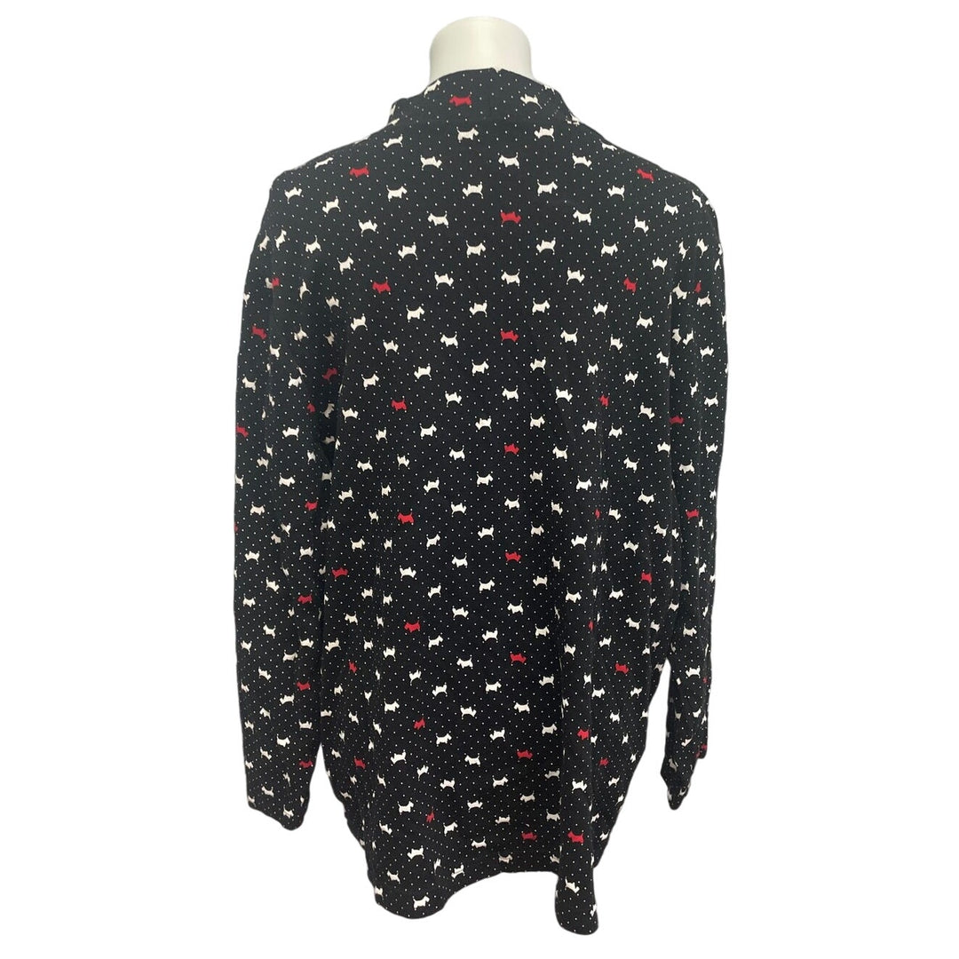 Croft &amp; Barrow Womens Plus Size 3X Long Sleeve Scottie Dog Mock Turtleneck Top