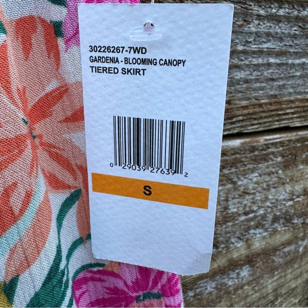 NWT New Jessica Simpson Womens Small Tiered Floral Gardenia Viscose Maxi Skirt
