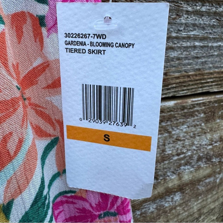 NWT New Jessica Simpson Womens Small Tiered Floral Gardenia Viscose Maxi Skirt