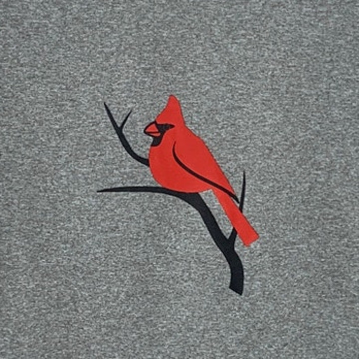 New Hand Printed Youth Boys Small Red Cardinal Bird Short Sleeve Sport Tee Shirt