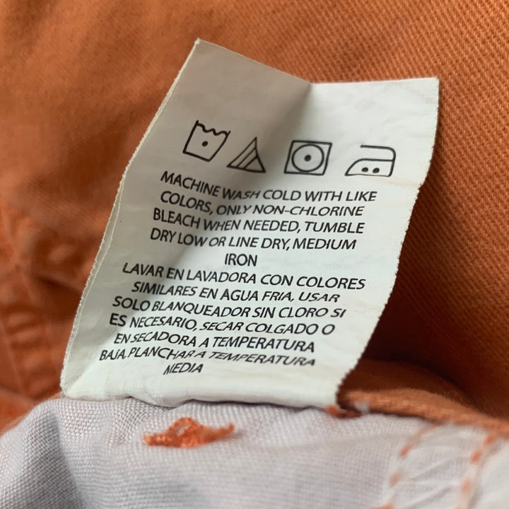 Wrangler Mens Size 40 Orange 100% Cotton Long Bermuda Cargo Shorts w Pockets