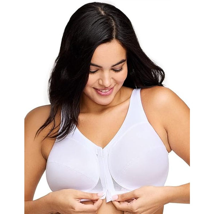 Glamorise Size 36G White Full Figure MagicLift Front Closure Posture Back Bra