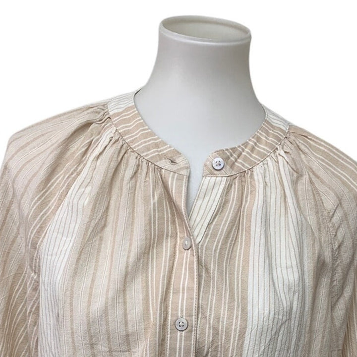 New Aerie Womnens Small Long Sleeve Button Up Patchwork Stripe Shirt