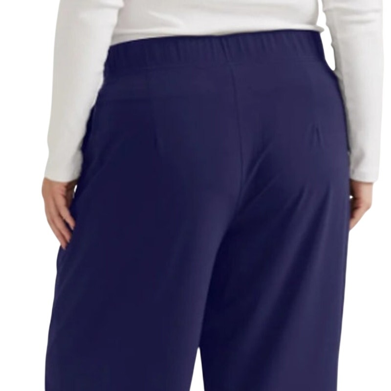 New Eddie Bauer Womens 2X Navy Blue Departure Elastic Waist Wide Leg Pants