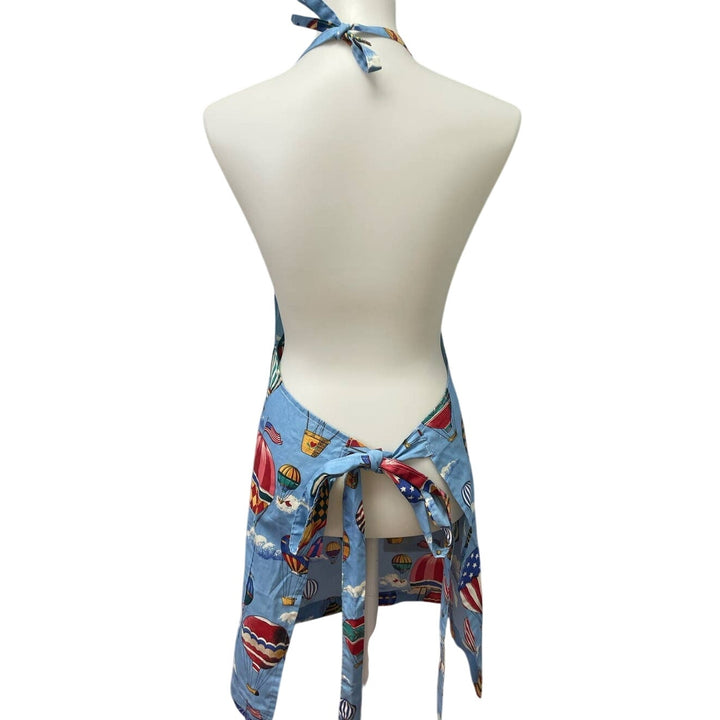 Handmade Hot Air Balloon 2 Pocket Craft Kitchen Smock Long Apron w Ties in Back