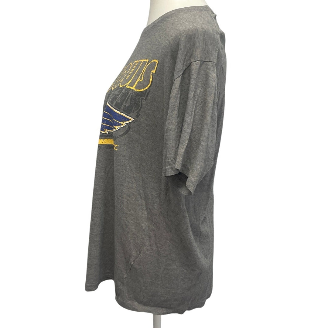 NHL Mens Large Heathered St Louis Blues Hockey Short Sleeve Crew Neck Tee Shirt