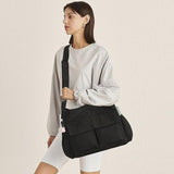 Vodiu Large Black Canvas Messenger Multi Pocket Adjustable Strap Crossbody Bag