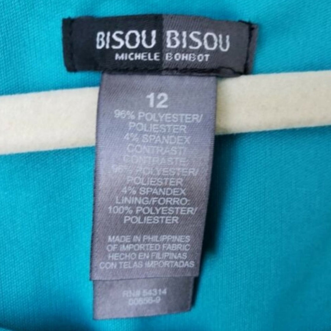 NWT New Bisou Bisou Womens Size 12 PolySpandex Ruched Asymmetrical Dress