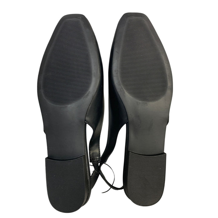 New Kensie Womens Size 7.5 Black Flats Sandal Closed Square Toe Slingback Shoes
