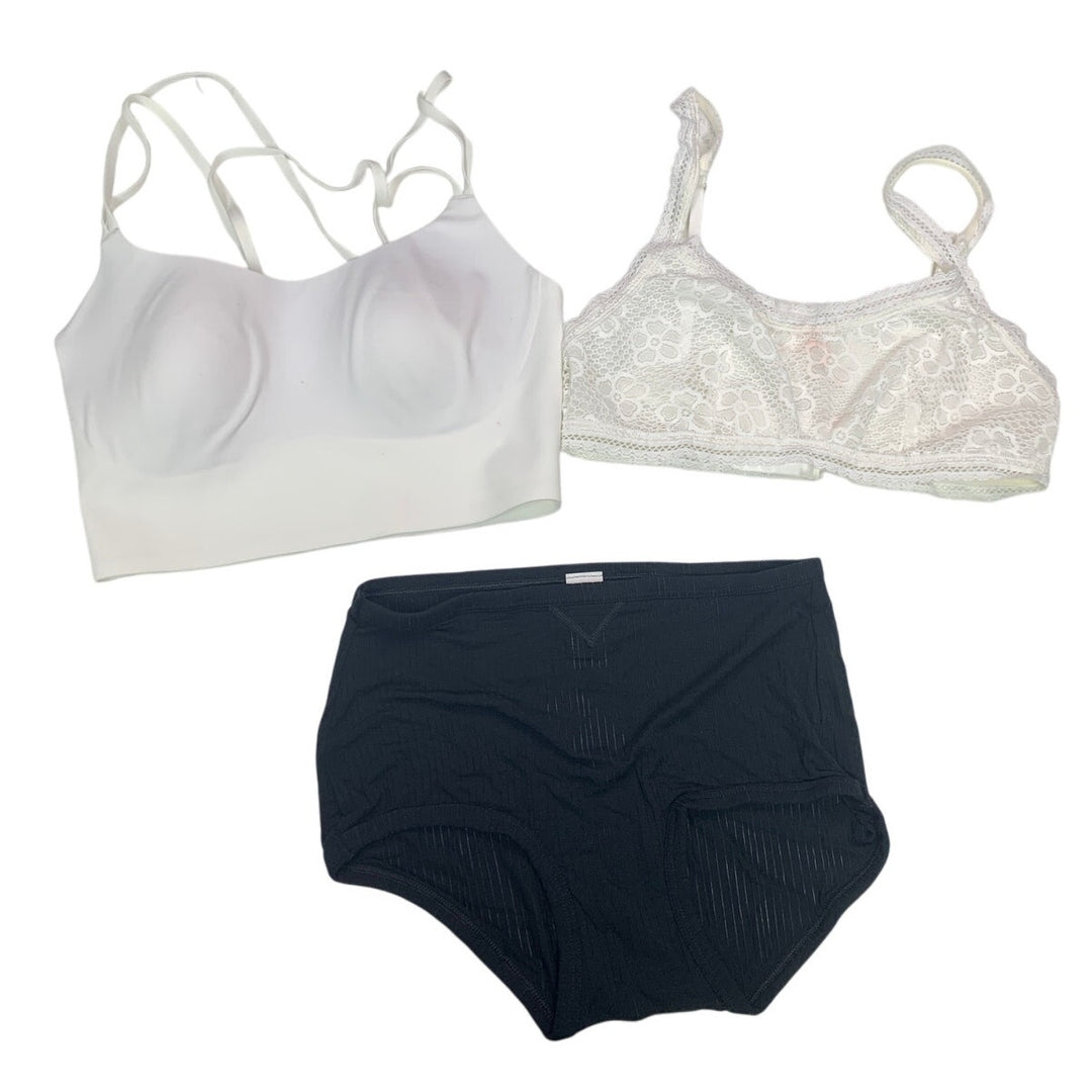 Lot of 2 New Aerie Womens Small White Beachside Floral Lace Bras w Sample Marks