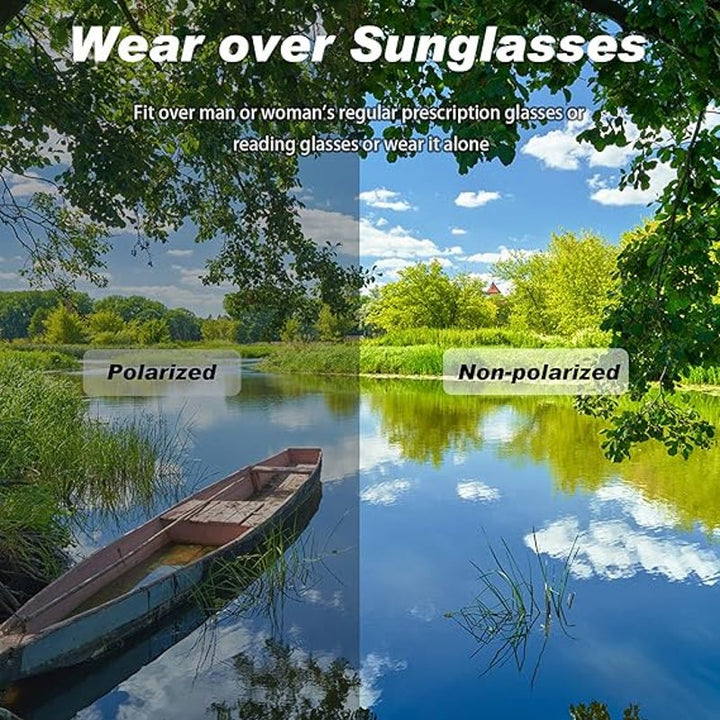 New Frienda 2 Pcs Black Shiny Blue Flip Sun Glasses Polarized Sports Sunglasses