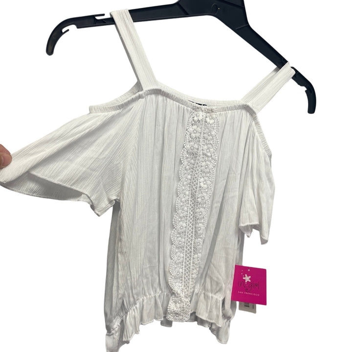 New IN Girl San Francisco Girls XL Off Shoulder Rayon Gathered Peasant Blouse