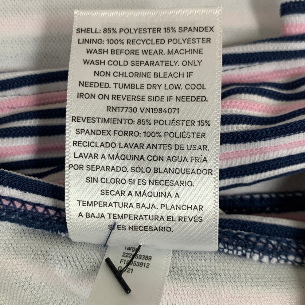 New Art Class Girls XS (4/5) UPF 50+ Blue Pink Striped Bikini 2PC Swimsuit