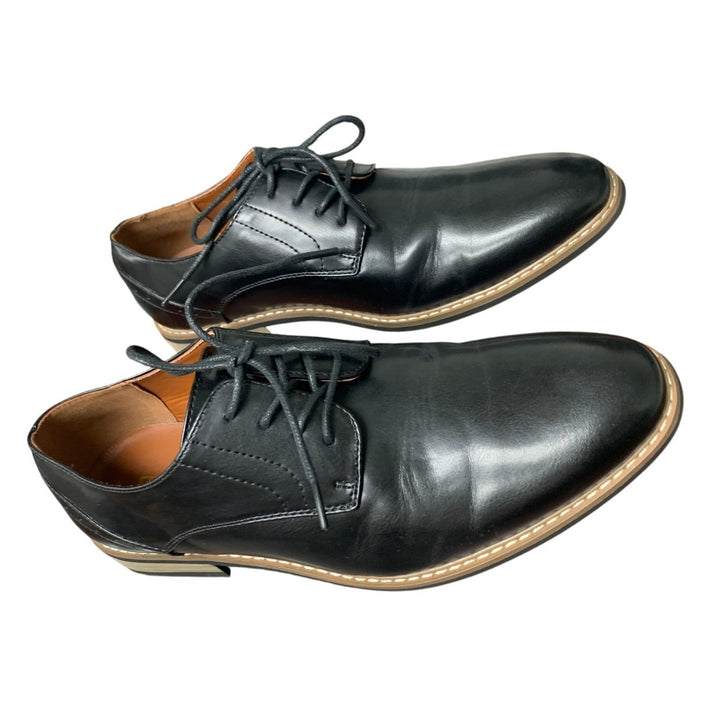 Silent Care Mens Size 8.5 Black Faux Leather Lace Up Classic Oxford Formal Shoes