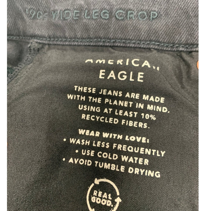 New American Eagle Womens Size 4 Regular Cotton Blend 90s Wide Leg Crop Jeans