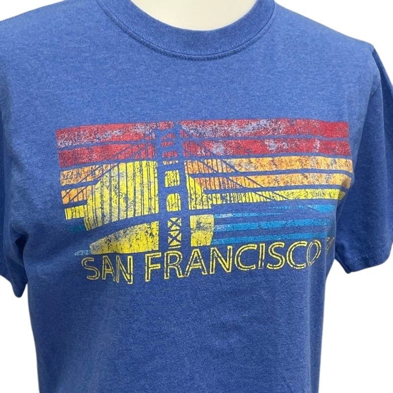 San Francisco Mens Small Vintage Style Short Sleeve Cotton Blend Tee Shirt