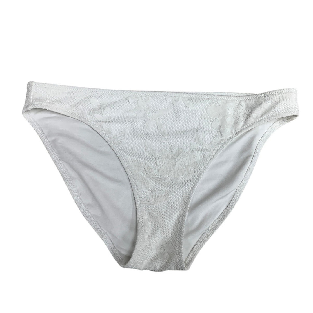 New Aerie Womens Small White The Classic Floral Lace Bikini Bottom ONLY