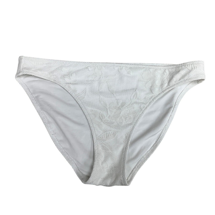 New Aerie Womens Small White The Classic Floral Lace Bikini Bottom ONLY