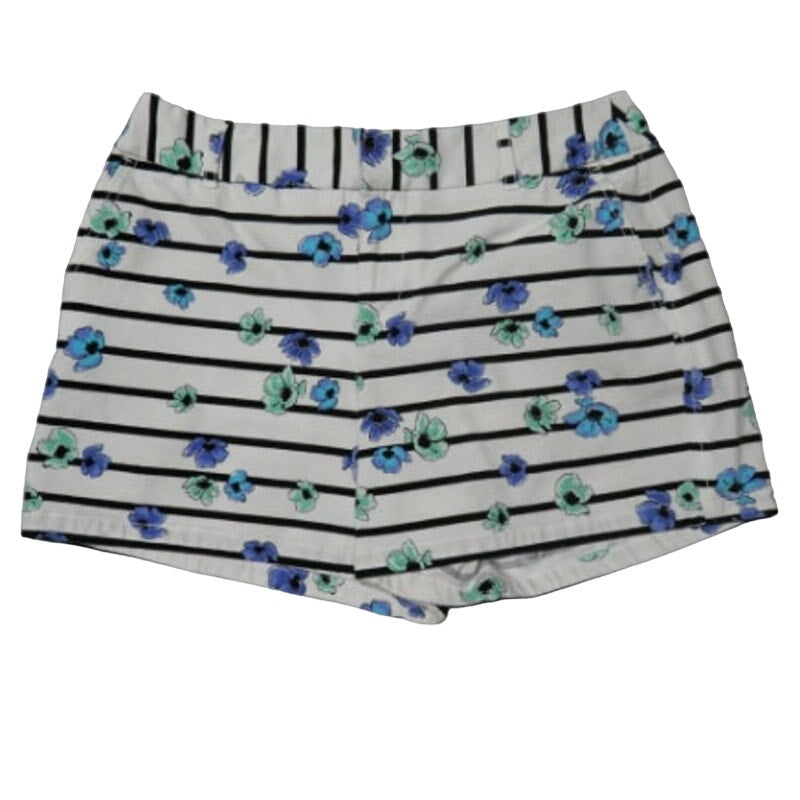 2 ELLE Old Navy Womens Size 4 Blue Floral Short Cotton Blend Shorts w Pockets