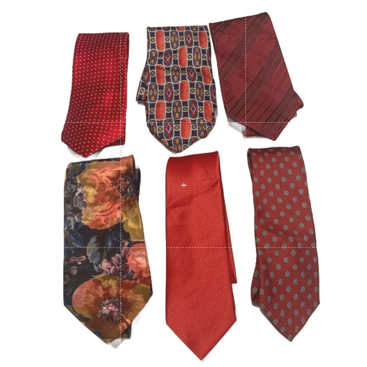 6 Gold Red Silver Polka Dot Floral Geometric Vintage &amp; Modern Mens Neck Ties