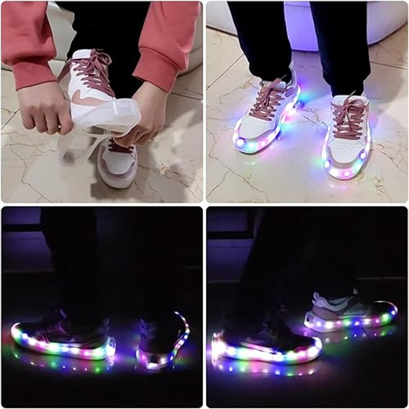 New Mens Size 10-11 Luminous Shoes Covers LED Shoe Lights Sneakers Night Running