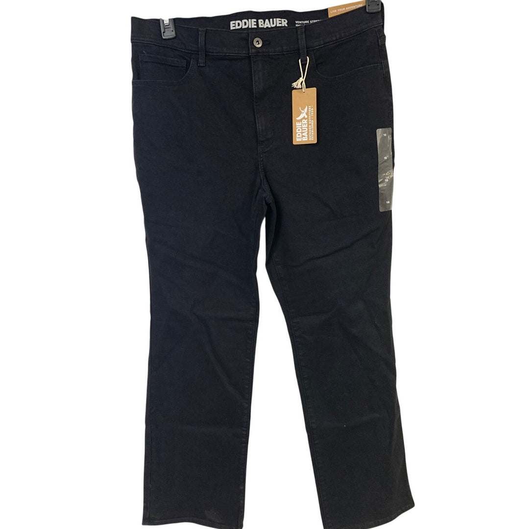 New Eddie Bauer Womens Size 16 Black Venture Stretch High Rise Bootcut Jeans