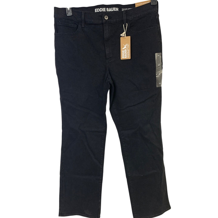 New Eddie Bauer Womens Size 16 Black Venture Stretch High Rise Bootcut Jeans