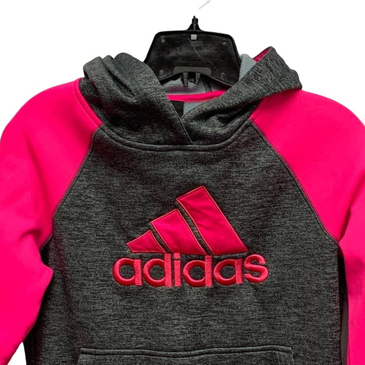 Adidas Girls Youth Extra Large (16) Pullover Fleece Hoodie with Front Pockets