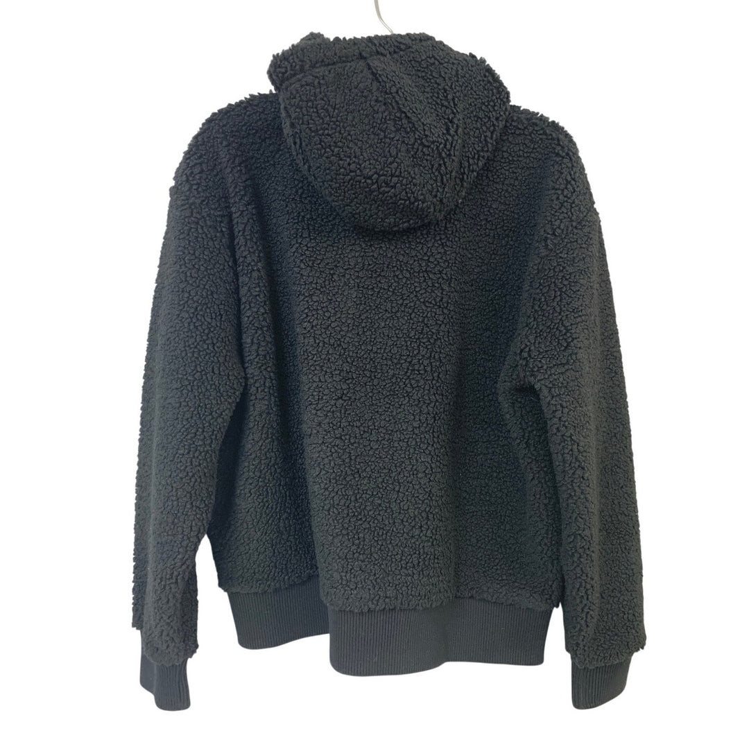 New Eddie Bauer Womens XL Black Snowdrift Teddy Full Zip Long Sleeve Jacket
