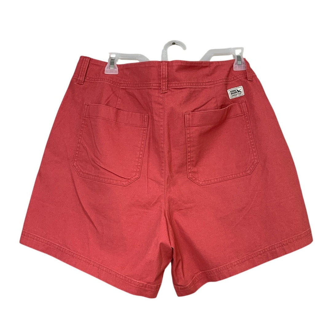 New Eddie Bauer Womens Size 12 Raspberry Pink Cotton Utility Canvas Shorts
