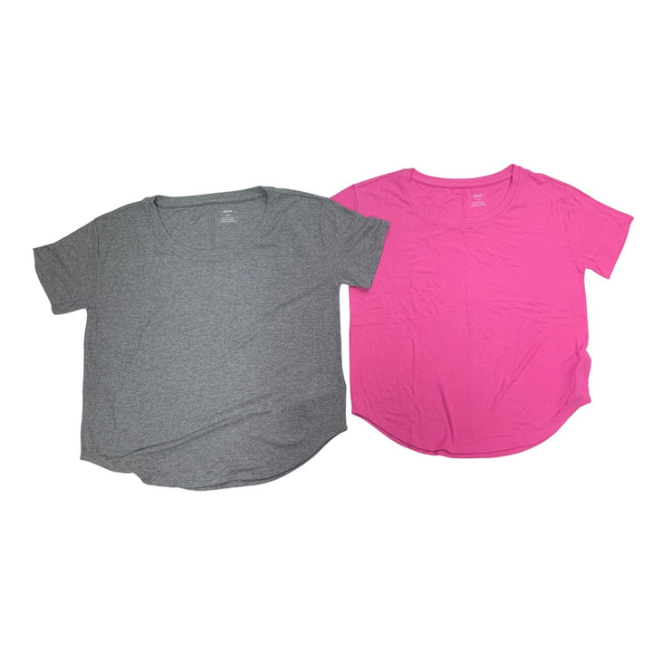 2 New Aerie Womens Small Short Sleeve Crew Neck Ribbed Tee Shirt Tops