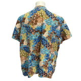 Womens 2X Butterflies Flowers Floral Short Sleeve Cotton Blend Scrub Top Pockets