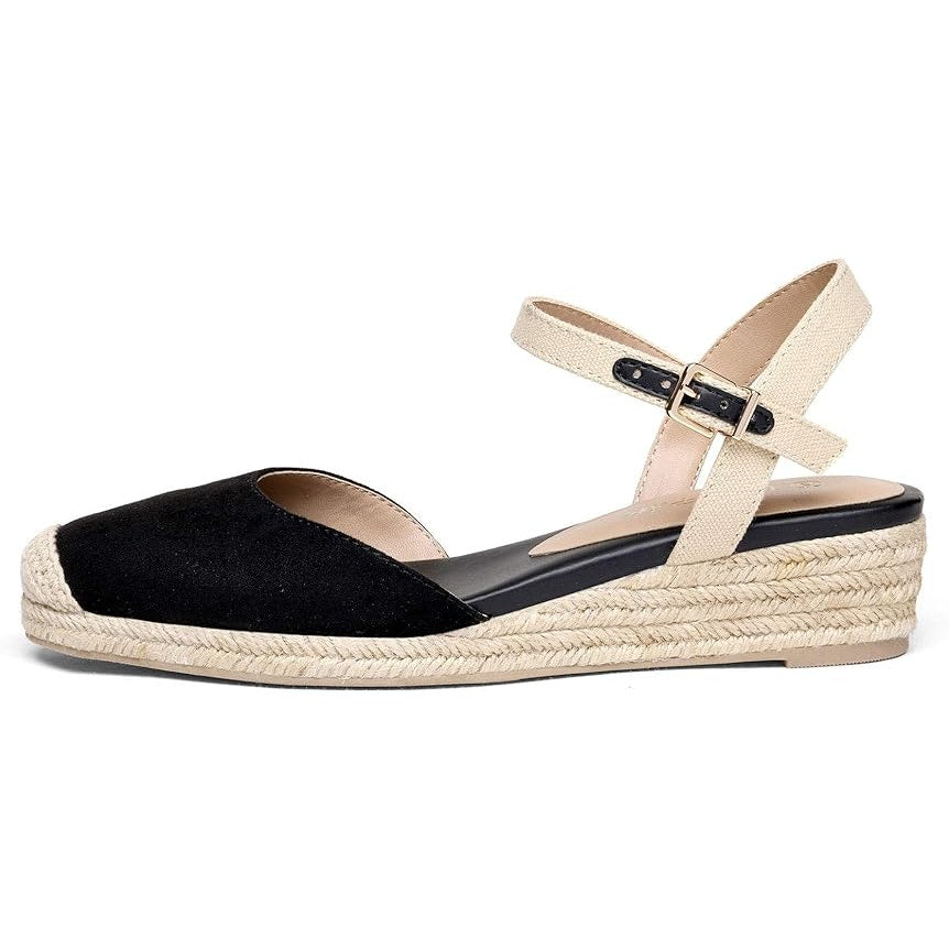 Dream Pairs Womens Size 10 Black Closed Toe Espadrille Ankle Strap Sandals Shoes