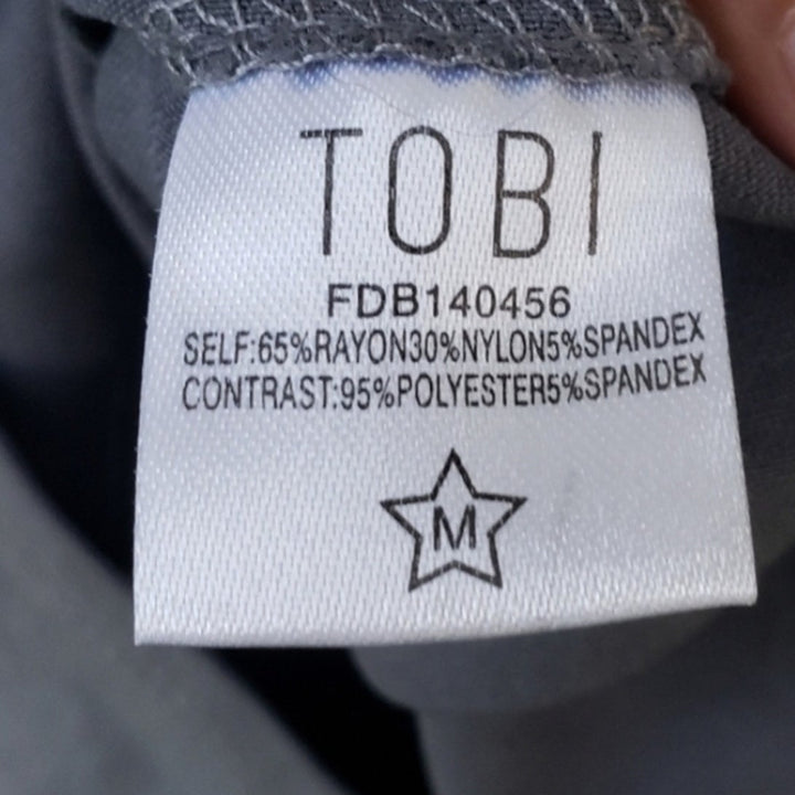 NWT New Tobi Womens Medium Body Con Mesh Panel Rayon Blend Sleeveless Gray Dress