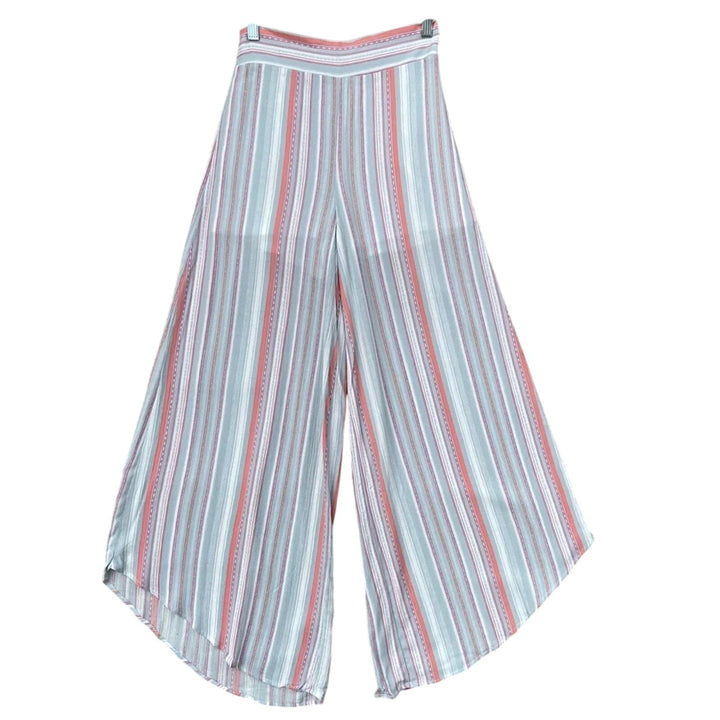 NWT New Mi Ami Womens Medium Striped Fluid Fully Lined Poly Rayon Cropped Pants