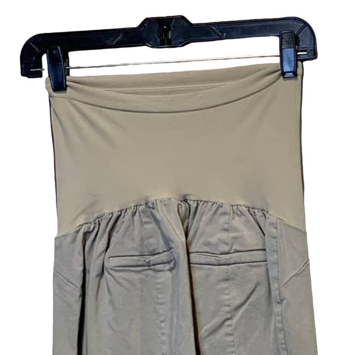 Motherhood Maternity XL Khaki Secret Fit Belly Stretch Panel Long Tan Pants