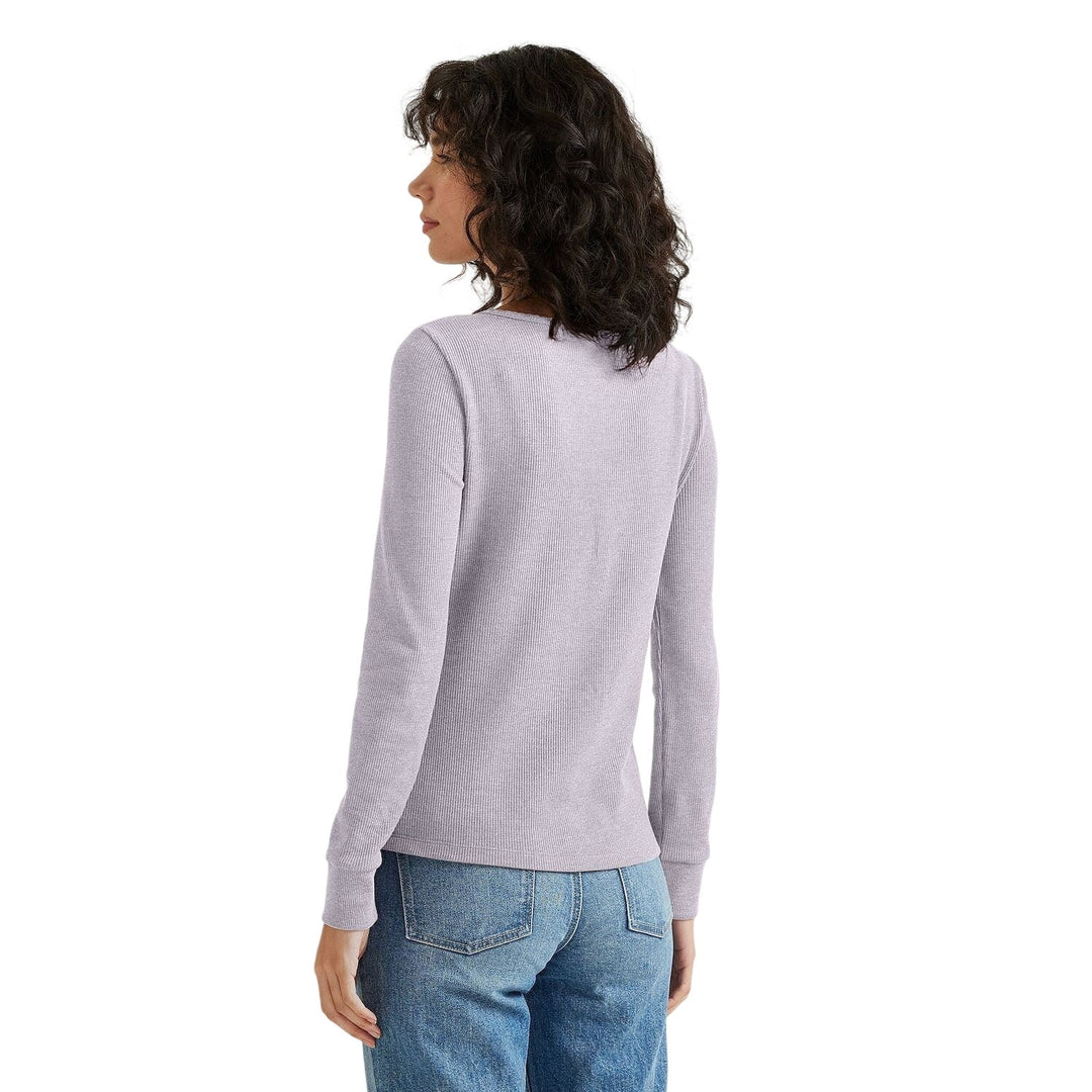 New Eddie Bauer Womens XXL Iris Purple Infinity Long Sleeve Thermal Henley Top