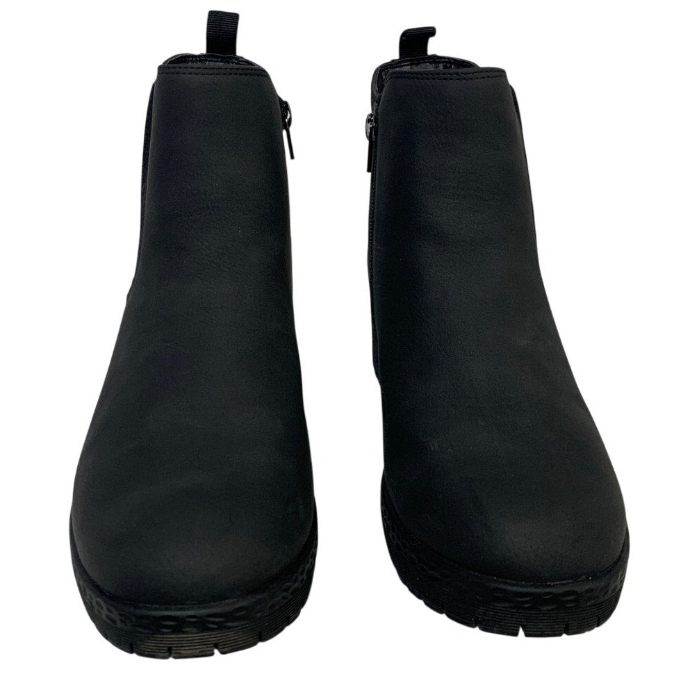 Mysoft Womens Size 7.5W Black 1.5" Heel Chelsea Ankle Boots Round Toe Shoes
