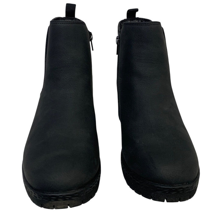 Mysoft Womens Size 7.5W Black 1.5" Heel Chelsea Ankle Boots Round Toe Shoes