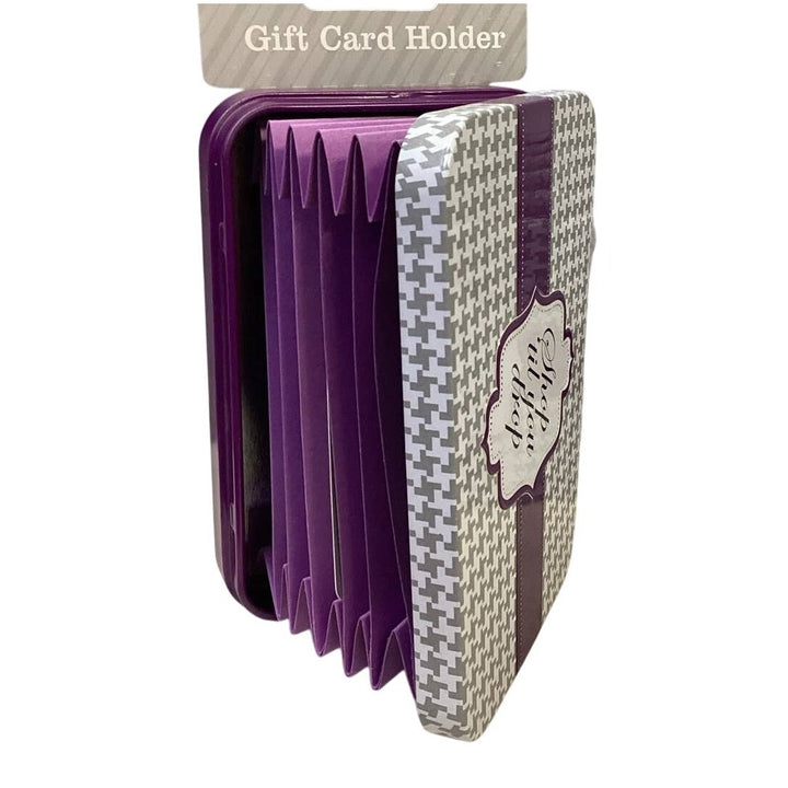 Lot of 30 New Shop Til You Drop Metal Box Gift Card Holder Accordian File Cases