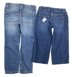 2 Cat & Jack Girls Size 5 Skinny Wide Leg Stretch Adjustable Waist Denim Jeans