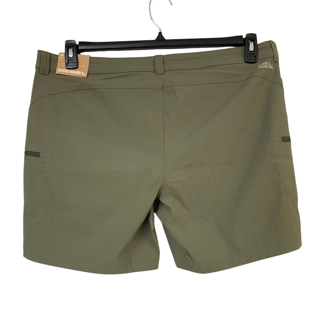 New Eddie Bauer Womens Size 18 Slate Green UPF 50+ Guide Shorts w Pockets