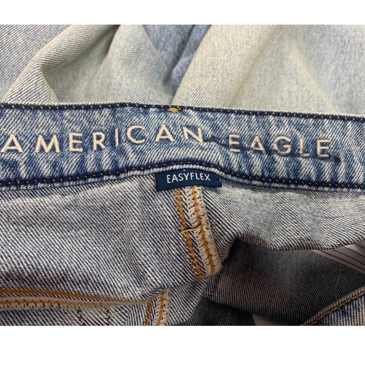 New American Eagle Womens Size 12 Easyflex Loose Distressed Denim Blue Jeans