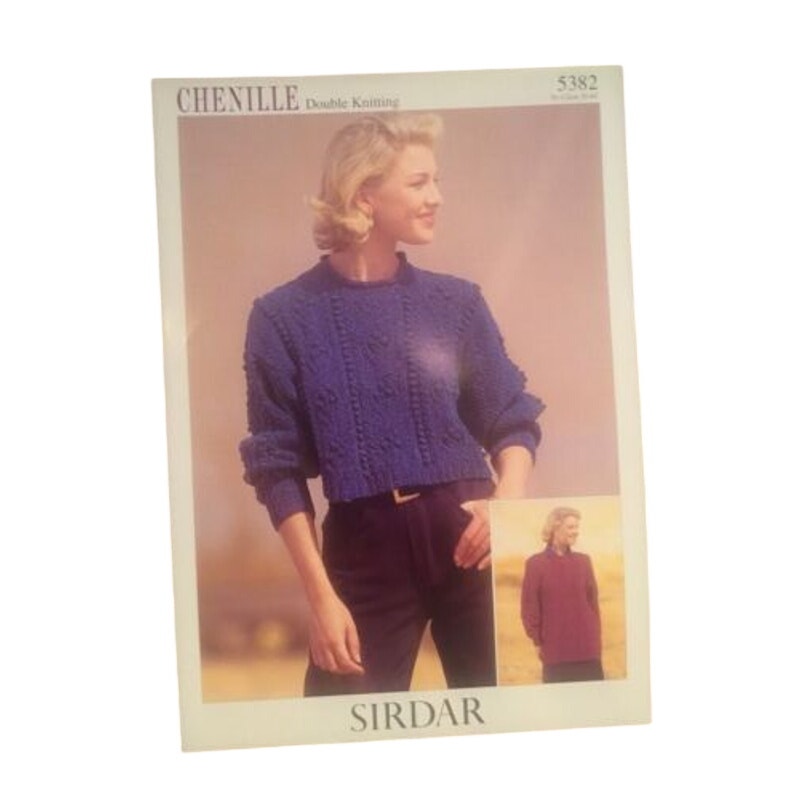 New Sirdar 5382 Chenille Ladies Pullover Sweater Double Knitting Pattern