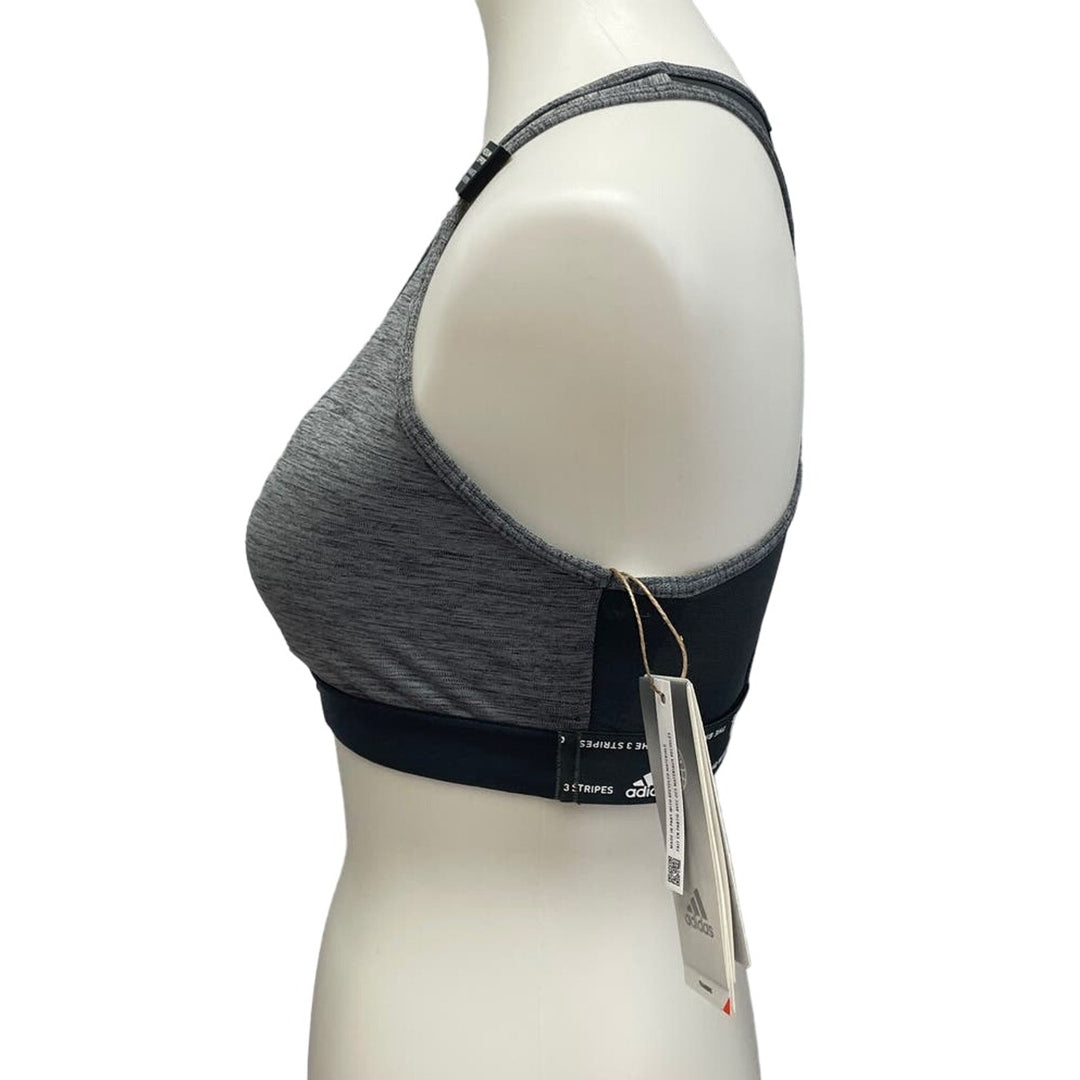 New Adidas Medium 40AC Gray Medium Support Removeable Pads Training Sports Bra