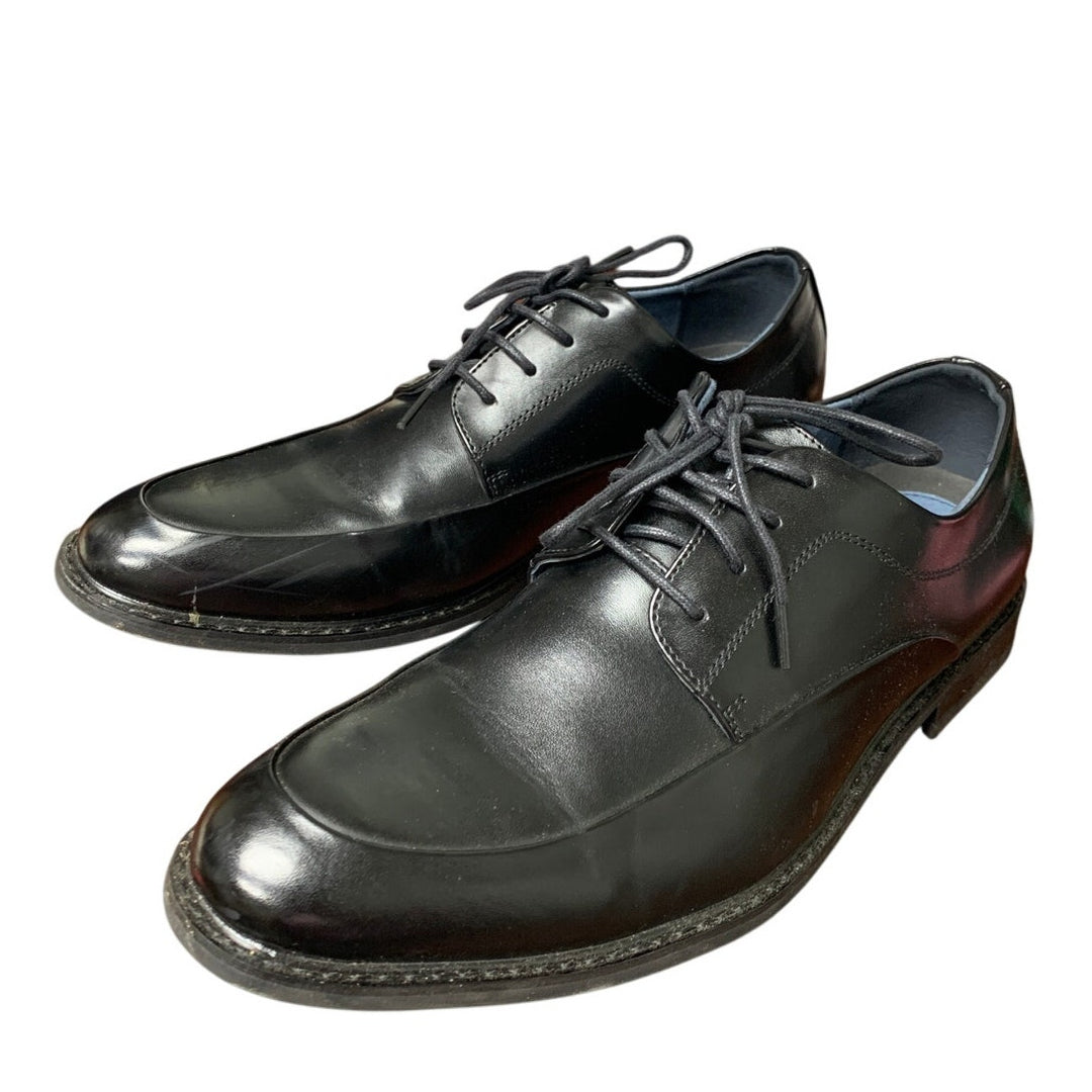 Bruno Marc Mens 10.5 Black Faux Leather Lace Up Oxford Dressy Formal Shoes