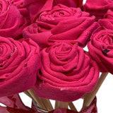 Handmade Upcycled Tee Shirt Valentine's Day Dozen Roses Bouquet in Glass Vase