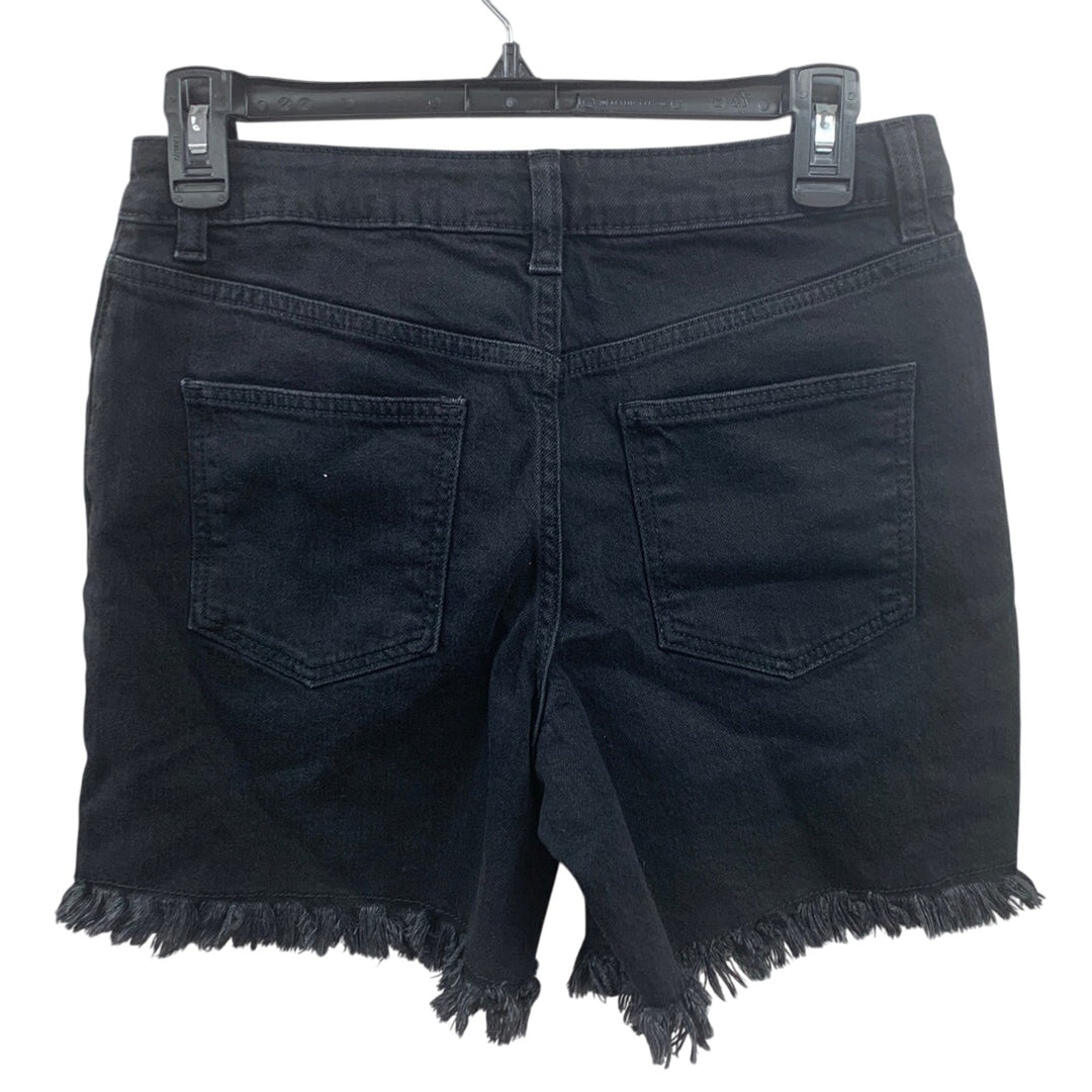 New Art Class Girls Small Adjustable Waist Distressed Black Denim Jean Shorts