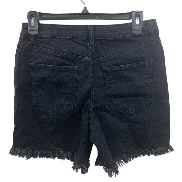 New Art Class Girls Small Adjustable Waist Distressed Black Denim Jean Shorts