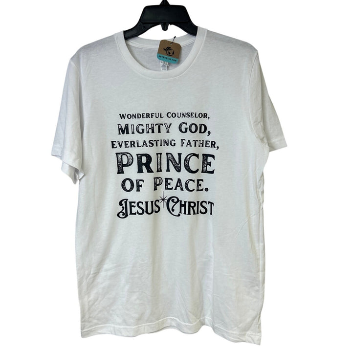 New Hand Printed Mens 3XL Wonderful Counselor Mighty God Jesus Christ Tee Shirt
